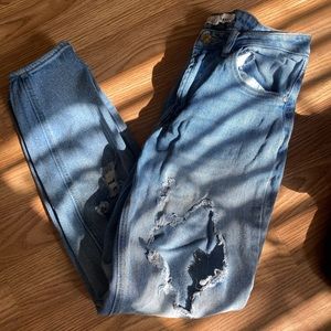 Almost Famous ripped mom jeans